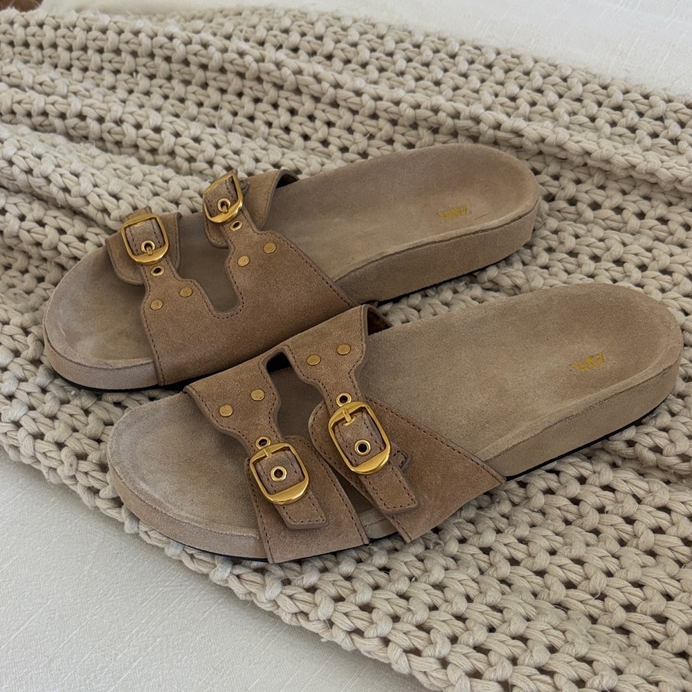 Zara Split Leather Buckle Sandals